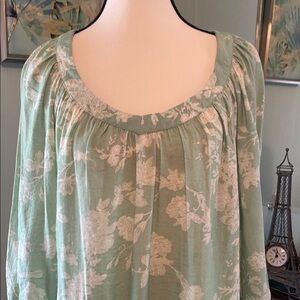 LC Lauren Conrad Floral Blouse in Sage Green